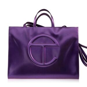 Large Telfar Açaí Purple Shopping Tote Bag Purse